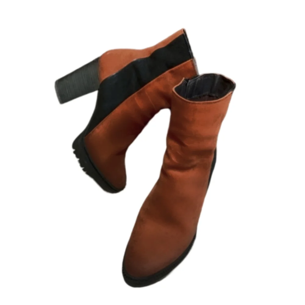 Eric Michael Felmini Janice Suede Platform Ankle Boots Size 37 / Size 6.5 - Picture 2 of 4